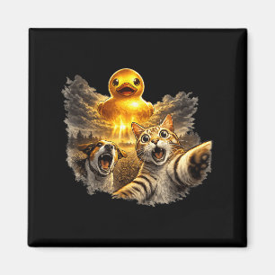 Scared cat and dog giant rubber duck ufo design  magnet