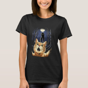 Scared Cat Selfie Cat With Fresno Monster Cryptid T-Shirt