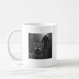 Scared Cat Selfie With Sasquatsch Bigfoot Coffee Mug