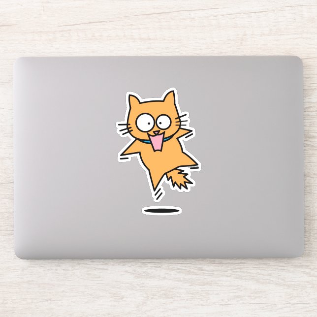 Scared cat tabby orange jump surprised nervous fun (Computer)
