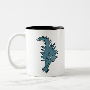Scared Cat Two-Tone Coffee Mug