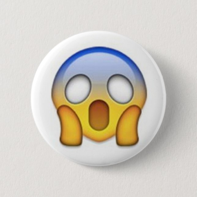 Scared Emoji 6 Cm Round Badge (Front)
