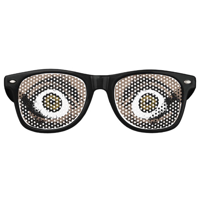 "Scared Eyes" Dark Skin and Eyes Customisable  Retro Sunglasses (Front)