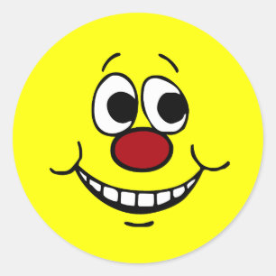 Scared Face Grumpey Classic Round Sticker