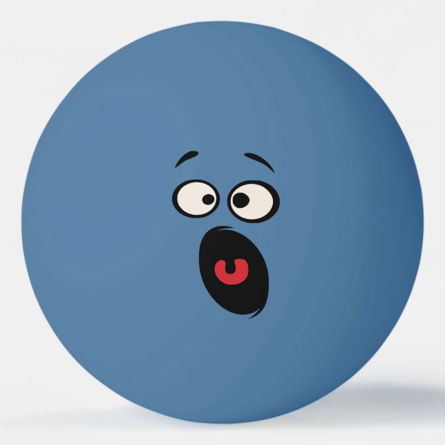 Scared Face Table Tennis Ball (Front)