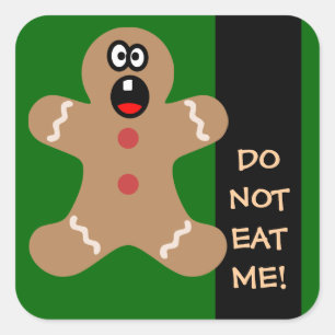 Scared Gingerbread Men the Best Christmas Guests Square Sticker
