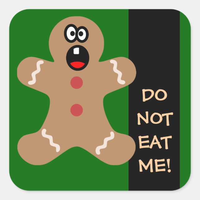 Scared Gingerbread Men the Best Christmas Guests Square Sticker (Front)
