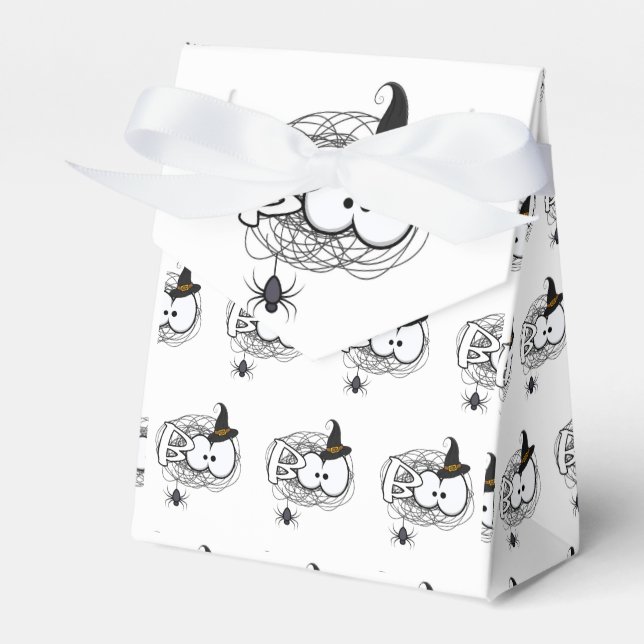 Scared Halloween Boo Eyes Favour Box Bag - White (Front Side)