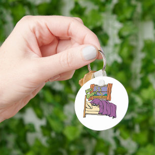 Scared Kid Hiding Under Blanket Key Ring