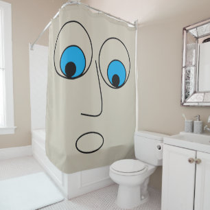 Scared Man Face Drawing Hilarious Shower Curtain