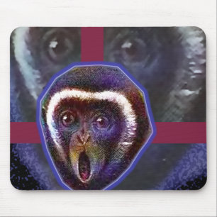 Scared monkey mouse pad