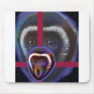 Scared monkey mouse pad