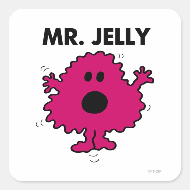 Scared & Nervous Mr. Jelly Square Sticker (Front)
