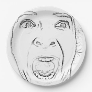 Scared Screaming Face Hilarious Paper Plate