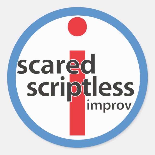 Scared Scriptless Round Logo Stamp Sticker (Front)