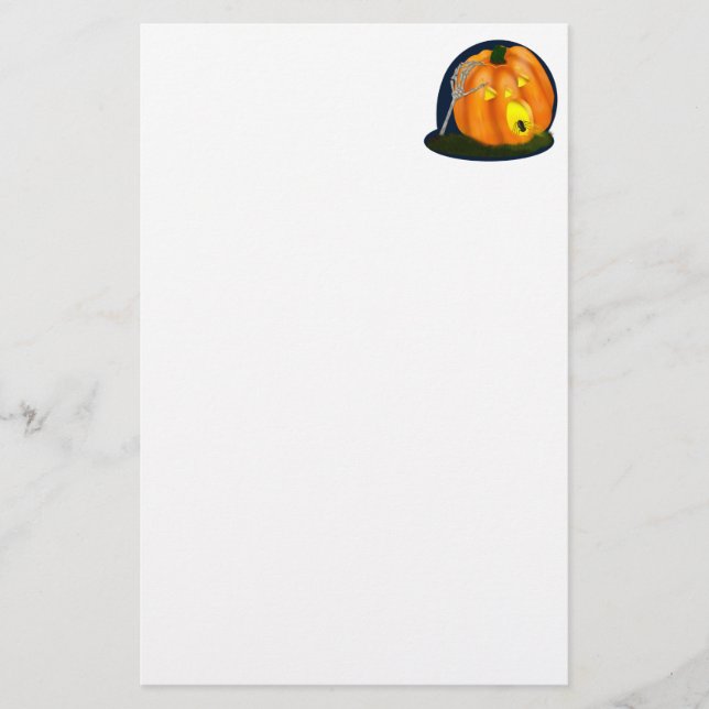 Scared Silly Pumpkin Stationery (Front)