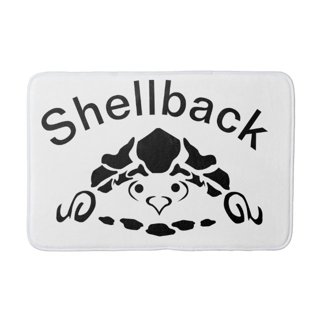 Scared Turtle Hiding in his Shell Bath Mat (Front)