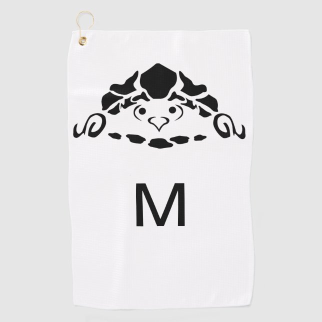 Scared Turtle Hiding in his Shell Golf Towel (Front)