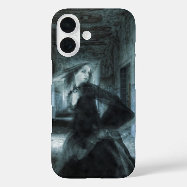 Scared Victorian Girl Ghost Running in Hallway Unc Case-Mate iPhone Case (Back)