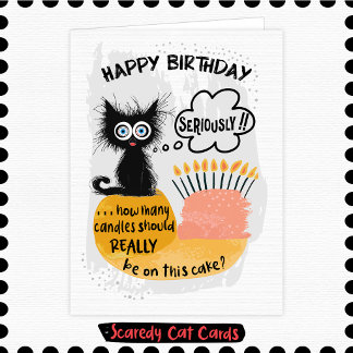 Scaredy Cat Birthday Candles Card