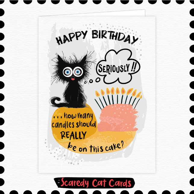 Scaredy Cat Birthday Candles Card (Creator Uploaded)