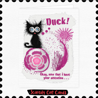 Scaredy Cat Duck Card