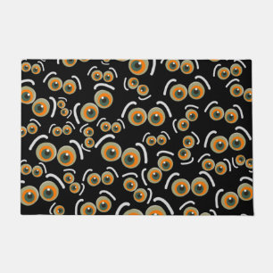 Scaredy Cat Halloween Boo Eyes Bat Doormat