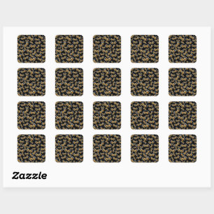 Scaredy Cat Halloween Boo Eyes Bat Square Sticker