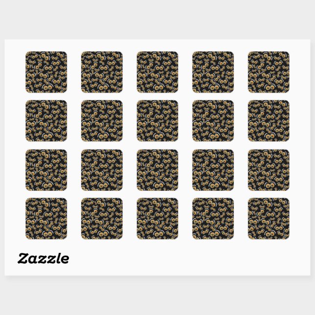 Scaredy Cat Halloween Boo Eyes Bat Square Sticker (Sheet)