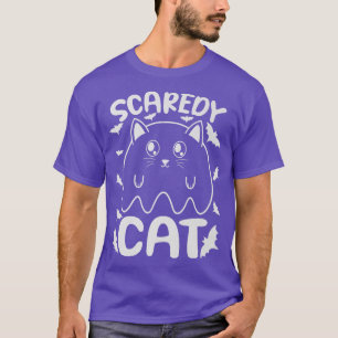 Scaredy Cat Halloween Ghost Cat Lovers Premium T-S T-Shirt