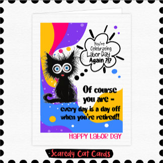 Scaredy Cat Labour Day Card
