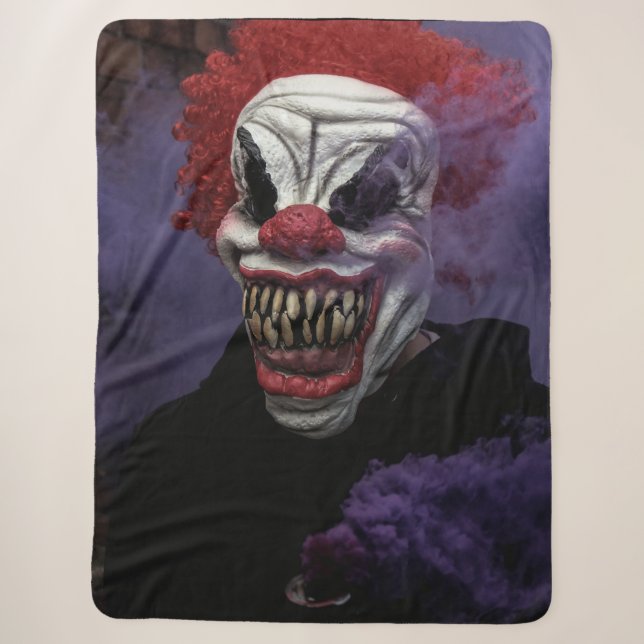 SCAREY CLOWN SHERPA BLANKET (Front)
