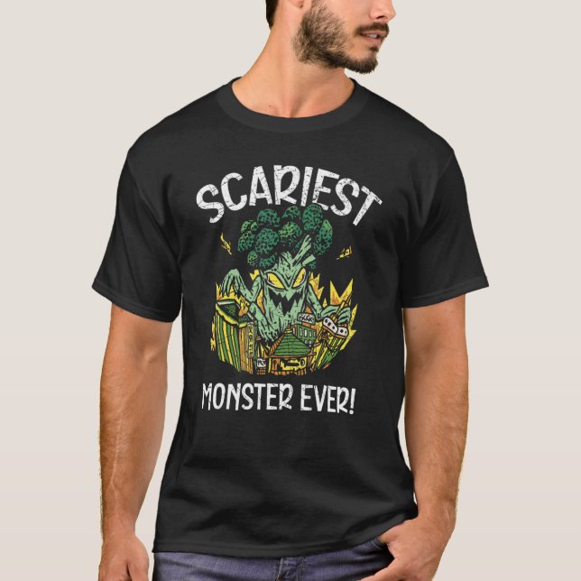 Scariest Monster Ever Vegan Vegetable Vegetarian B T-Shirt (Front)