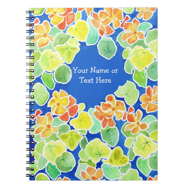 Scarlet and Yellow Nasturtiums Spiral Notebook (Front)