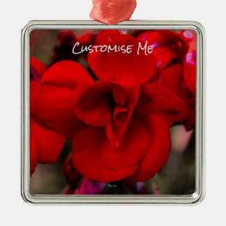 Scarlet Begonias Metal Ornament