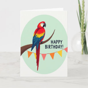 Scarlet Bird Birthday Card