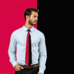 Scarlet & Black Split Colour Tie<br><div class="desc">A tie that is stylish yet striking in its minimalism. It features a split colour design in black and scarlet that is perfect for any occasion- wedding,  university graduation,  high school reunion and more.</div>