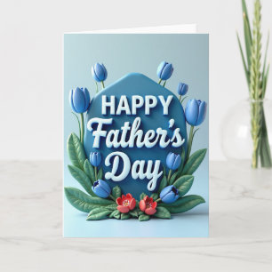 Scarlet Blooms Fathers Day Card