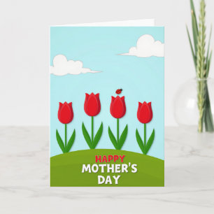 Scarlet Blossom Mothers Day Card
