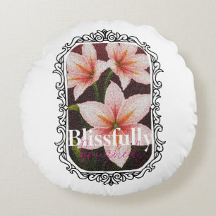 Scarlet Blossom Round Cushion