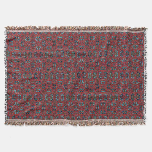 Scarlet Blue Throw Blanket (Front)