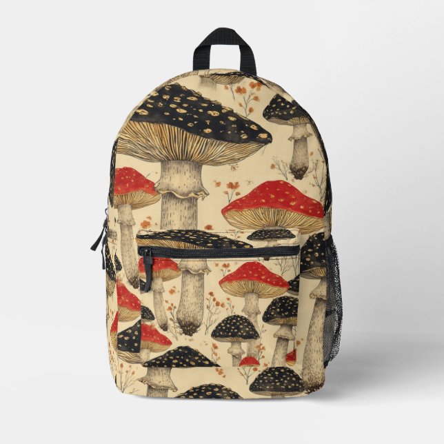 Scarlet Cap Mushroom Meadow - Backpack (Front)