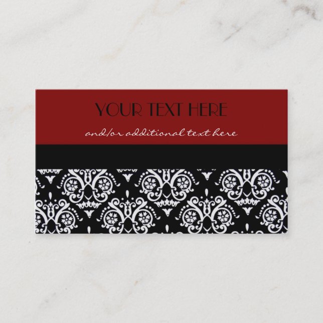 Scarlet Damask Business Card (Front)