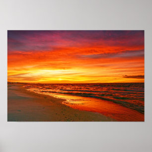 Scarlet Dawn, Gulf of Mexico, Florida Poster