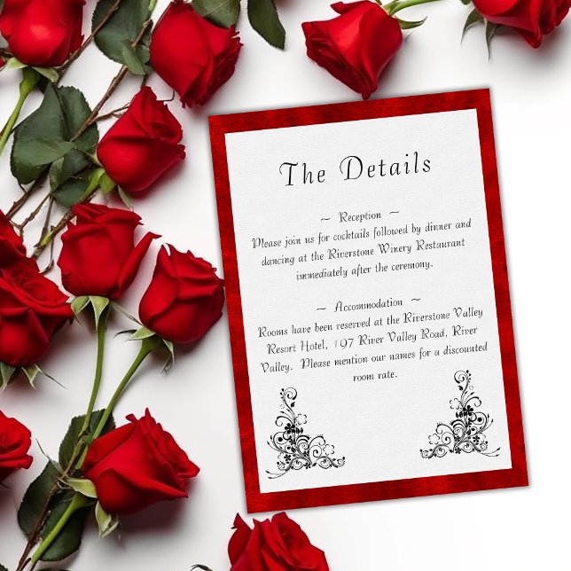 Scarlet Elegance Wedding Details  Enclosure Card (Creator Uploaded)