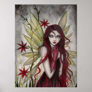 Scarlet Fairy Fantasy Art by Molly Harrison Poster