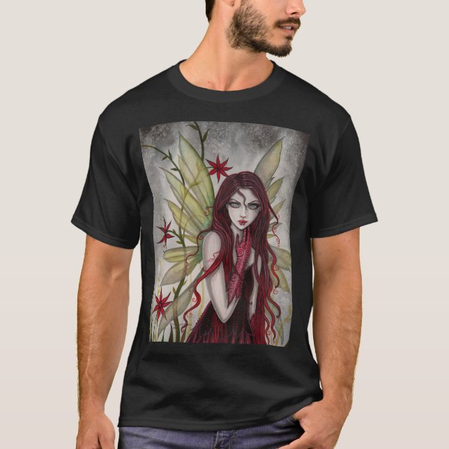 Scarlet Fairy Gothic Fantasy Art T-Shirt (Front)