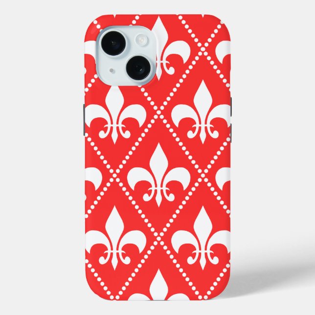 Scarlet Fleur de Lis Case-Mate iPhone Case (Back)