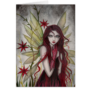 Scarlet Flower Fairy Fantasy Art by Molly Harrison