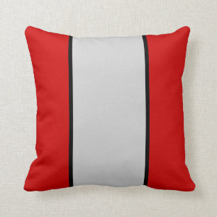 Scarlet Grey and Black Throw Pillow